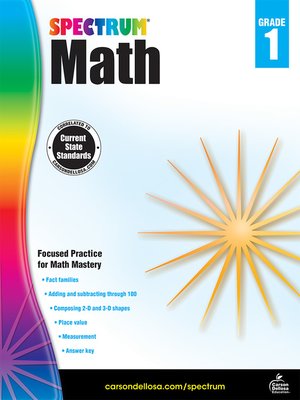 cover image of Spectrum Math Workbook, Grade 1